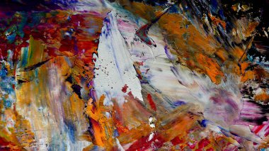 Renkli soyut arkaplan dokusu. Modern motif görsel sanat. Yağlı boya karışımı. Moda el boyama bezi. Duvar dekorasyonu ve Duvar arkaplan resimleri fikri.