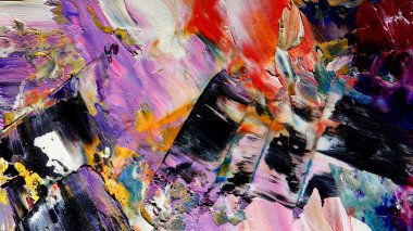 Renkli soyut arkaplan dokusu. Modern motif görsel sanat. Yağlı boya karışımı. Moda el boyama bezi. Duvar dekorasyonu ve Duvar arkaplan resimleri fikri.