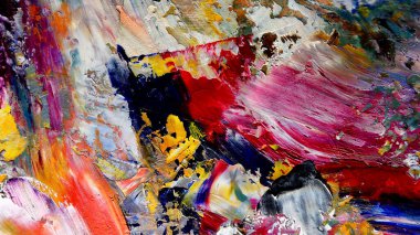 Renkli soyut arkaplan dokusu. Modern motif görsel sanat. Yağlı boya karışımı. Moda el boyama bezi. Duvar dekorasyonu ve Duvar arkaplan resimleri fikri.