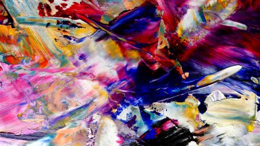 Renkli soyut arkaplan dokusu. Modern motif görsel sanat. Yağlı boya karışımı. Moda el boyama bezi. Duvar dekorasyonu ve Duvar arkaplan resimleri fikri.