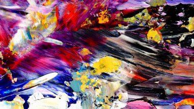 Renkli soyut arkaplan dokusu. Modern motif görsel sanat. Yağlı boya karışımı. Moda el boyama bezi. Duvar dekorasyonu ve Duvar arkaplan resimleri fikri.