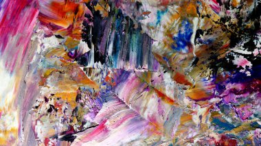Renkli soyut arkaplan dokusu. Modern motif görsel sanat. Yağlı boya karışımı. Moda el boyama bezi. Duvar dekorasyonu ve Duvar arkaplan resimleri fikri.