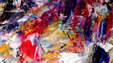 Renkli soyut arkaplan dokusu. Modern motif görsel sanat. Yağlı boya karışımı. Moda el boyama bezi. Duvar dekorasyonu ve Duvar arkaplan resimleri fikri.