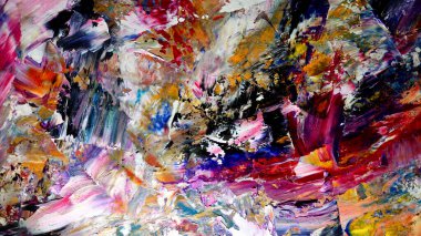 Renkli soyut arkaplan dokusu. Modern motif görsel sanat. Yağlı boya karışımı. Moda el boyama bezi. Duvar dekorasyonu ve Duvar arkaplan resimleri fikri.