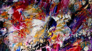 Renkli soyut arkaplan dokusu. Modern motif görsel sanat. Yağlı boya karışımı. Moda el boyama bezi. Duvar dekorasyonu ve Duvar arkaplan resimleri fikri.