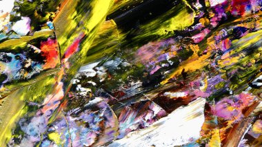 Renkli soyut arkaplan dokusu. Modern motif görsel sanat. Yağlı boya karışımı. Moda el boyama bezi. Duvar dekorasyonu ve Duvar arkaplan resimleri fikri.