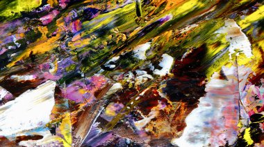 Renkli soyut arkaplan dokusu. Modern motif görsel sanat. Yağlı boya karışımı. Moda el boyama bezi. Duvar dekorasyonu ve Duvar arkaplan resimleri fikri.