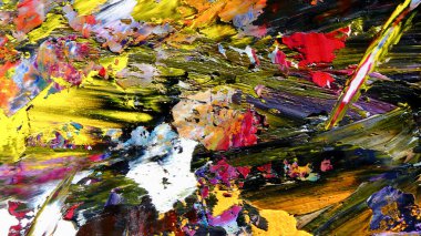 Renkli soyut arkaplan dokusu. Modern motif görsel sanat. Yağlı boya karışımı. Moda el boyama bezi. Duvar dekorasyonu ve Duvar arkaplan resimleri fikri.