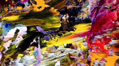 Renkli soyut arkaplan dokusu. Modern motif görsel sanat. Yağlı boya karışımı. Moda el boyama bezi. Duvar dekorasyonu ve Duvar arkaplan resimleri fikri.