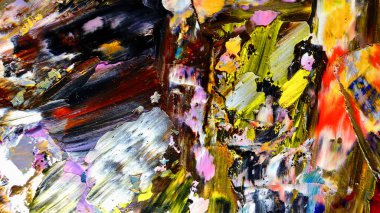 Renkli soyut arkaplan dokusu. Modern motif görsel sanat. Yağlı boya karışımı. Moda el boyama bezi. Duvar dekorasyonu ve Duvar arkaplan resimleri fikri.