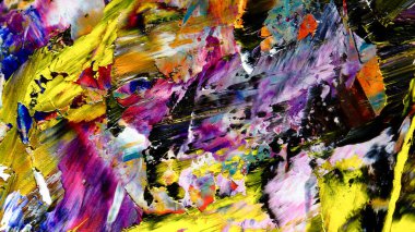 Renkli soyut arkaplan dokusu. Modern motif görsel sanat. Yağlı boya karışımı. Moda el boyama bezi. Duvar dekorasyonu ve Duvar arkaplan resimleri fikri.