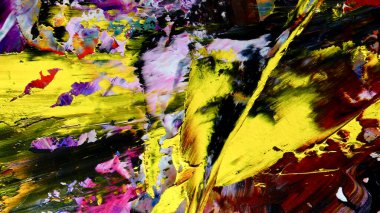 Renkli soyut arkaplan dokusu. Modern motif görsel sanat. Yağlı boya karışımı. Moda el boyama bezi. Duvar dekorasyonu ve Duvar arkaplan resimleri fikri.
