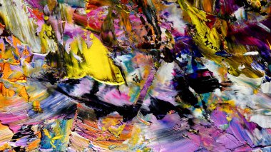 Renkli soyut arkaplan dokusu. Modern motif görsel sanat. Yağlı boya karışımı. Moda el boyama bezi. Duvar dekorasyonu ve Duvar arkaplan resimleri fikri.