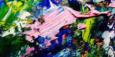 Renkli soyut arkaplan dokusu. Modern motif görsel sanat. Yağlı boya karışımı. Moda el boyama bezi. Duvar dekorasyonu ve Duvar arkaplan resimleri fikri.