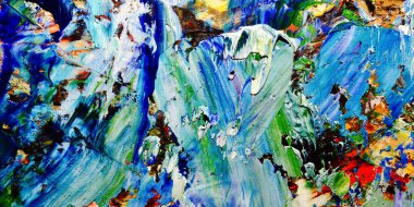 Renkli soyut arkaplan dokusu. Modern motif görsel sanat. Yağlı boya karışımı. Moda el boyama bezi. Duvar dekorasyonu ve Duvar arkaplan resimleri fikri. 