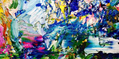 Renkli soyut arkaplan dokusu. Modern motif görsel sanat. Yağlı boya karışımı. Moda el boyama bezi. Duvar dekorasyonu ve Duvar arkaplan resimleri fikri. 