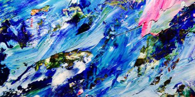 Renkli soyut arkaplan dokusu. Modern motif görsel sanat. Yağlı boya karışımı. Moda el boyama bezi. Duvar dekorasyonu ve Duvar arkaplan resimleri fikri. 