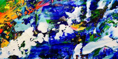 Renkli soyut arkaplan dokusu. Modern motif görsel sanat. Yağlı boya karışımı. Moda el boyama bezi. Duvar dekorasyonu ve Duvar arkaplan resimleri fikri. 