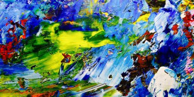 Renkli soyut arkaplan dokusu. Modern motif görsel sanat. Yağlı boya karışımı. Moda el boyama bezi. Duvar dekorasyonu ve Duvar arkaplan resimleri fikri. 