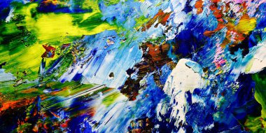 Renkli soyut arkaplan dokusu. Modern motif görsel sanat. Yağlı boya karışımı. Moda el boyama bezi. Duvar dekorasyonu ve Duvar arkaplan resimleri fikri. 