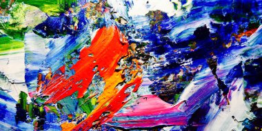 Renkli soyut arkaplan dokusu. Modern motif görsel sanat. Yağlı boya karışımı. Moda el boyama bezi. Duvar dekorasyonu ve Duvar arkaplan resimleri fikri. 