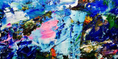 Renkli soyut arkaplan dokusu. Modern motif görsel sanat. Yağlı boya karışımı. Moda el boyama bezi. Duvar dekorasyonu ve Duvar arkaplan resimleri fikri.