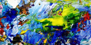 Renkli soyut arkaplan dokusu. Modern motif görsel sanat. Yağlı boya karışımı. Moda el boyama bezi. Duvar dekorasyonu ve Duvar arkaplan resimleri fikri.