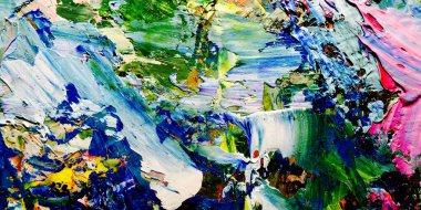 Renkli soyut arkaplan dokusu. Modern motif görsel sanat. Yağlı boya karışımı. Moda el boyama bezi. Duvar dekorasyonu ve Duvar arkaplan resimleri fikri. 