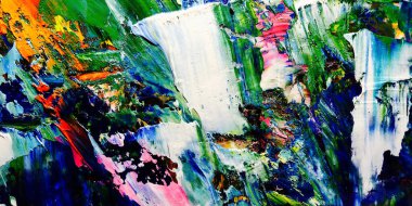 Renkli soyut arkaplan dokusu. Modern motif görsel sanat. Yağlı boya karışımı. Moda el boyama bezi. Duvar dekorasyonu ve Duvar arkaplan resimleri fikri. 