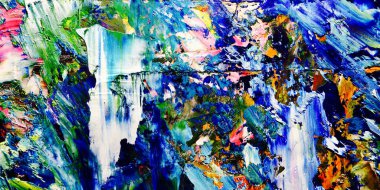 Renkli soyut arkaplan dokusu. Modern motif görsel sanat. Yağlı boya karışımı. Moda el boyama bezi. Duvar dekorasyonu ve Duvar arkaplan resimleri fikri. 