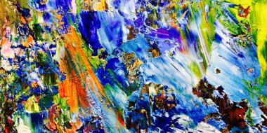 Renkli soyut arkaplan dokusu. Modern motif görsel sanat. Yağlı boya karışımı. Moda el boyama bezi. Duvar dekorasyonu ve Duvar arkaplan resimleri fikri. 