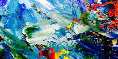 Renkli soyut arkaplan dokusu. Modern motif görsel sanat. Yağlı boya karışımı. Moda el boyama bezi. Duvar dekorasyonu ve Duvar arkaplan resimleri fikri. 