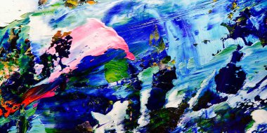 Renkli soyut arkaplan dokusu. Modern motif görsel sanat. Yağlı boya karışımı. Moda el boyama bezi. Duvar dekorasyonu ve Duvar arkaplan resimleri fikri.