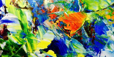 Renkli soyut arkaplan dokusu. Modern motif görsel sanat. Yağlı boya karışımı. Moda el boyama bezi. Duvar dekorasyonu ve Duvar arkaplan resimleri fikri.