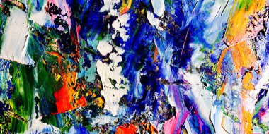 Renkli soyut arkaplan dokusu. Modern motif görsel sanat. Yağlı boya karışımı. Moda el boyama bezi. Duvar dekorasyonu ve Duvar arkaplan resimleri fikri.