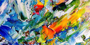 Renkli soyut arkaplan dokusu. Modern motif görsel sanat. Yağlı boya karışımı. Moda el boyama bezi. Duvar dekorasyonu ve Duvar arkaplan resimleri fikri.