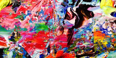 Renkli soyut arkaplan dokusu. Modern motif görsel sanat. Yağlı boya karışımı. Moda el boyama bezi. Duvar dekorasyonu ve Duvar arkaplan resimleri fikri.