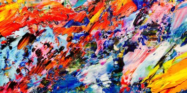 Renkli soyut arkaplan dokusu. Modern motif görsel sanat. Yağlı boya karışımı. Moda el boyama bezi. Duvar dekorasyonu ve Duvar arkaplan resimleri fikri.