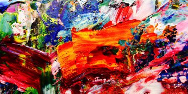 Renkli soyut arkaplan dokusu. Modern motif görsel sanat. Yağlı boya karışımı. Moda el boyama bezi. Duvar dekorasyonu ve Duvar arkaplan resimleri fikri.