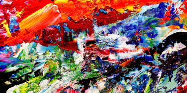 Renkli soyut arkaplan dokusu. Modern motif görsel sanat. Yağlı boya karışımı. Moda el boyama bezi. Duvar dekorasyonu ve Duvar arkaplan resimleri fikri.