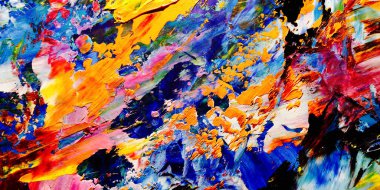 Renkli soyut arkaplan dokusu. Modern motif görsel sanat. Yağlı boya karışımı. Moda el boyama bezi. Duvar dekorasyonu ve Duvar arkaplan resimleri fikri.