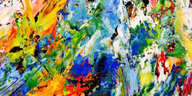 Renkli soyut arkaplan dokusu. Modern motif görsel sanat. Yağlı boya karışımı. Moda el boyama bezi. Duvar dekorasyonu ve Duvar arkaplan resimleri fikri.