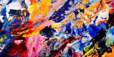 Renkli soyut arkaplan dokusu. Modern motif görsel sanat. Yağlı boya karışımı. Moda el boyama bezi. Duvar dekorasyonu ve Duvar arkaplan resimleri fikri.