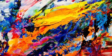 Renkli soyut arkaplan dokusu. Modern motif görsel sanat. Yağlı boya karışımı. Moda el boyama bezi. Duvar dekorasyonu ve Duvar arkaplan resimleri fikri.