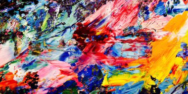 Renkli soyut arkaplan dokusu. Modern motif görsel sanat. Yağlı boya karışımı. Moda el boyama bezi. Duvar dekorasyonu ve Duvar arkaplan resimleri fikri.