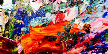 Renkli soyut arkaplan dokusu. Modern motif görsel sanat. Yağlı boya karışımı. Moda el boyama bezi. Duvar dekorasyonu ve Duvar arkaplan resimleri fikri.