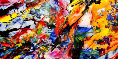 Renkli soyut arkaplan dokusu. Modern motif görsel sanat. Yağlı boya karışımı. Moda el boyama bezi. Duvar dekorasyonu ve Duvar arkaplan resimleri fikri.