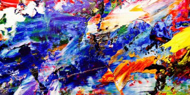 Renkli soyut arkaplan dokusu. Modern motif görsel sanat. Yağlı boya karışımı. Moda el boyama bezi. Duvar dekorasyonu ve Duvar arkaplan resimleri fikri.