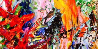 Renkli soyut arkaplan dokusu. Modern motif görsel sanat. Yağlı boya karışımı. Moda el boyama bezi. Duvar dekorasyonu ve Duvar arkaplan resimleri fikri.
