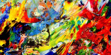 Renkli soyut arkaplan dokusu. Modern motif görsel sanat. Yağlı boya karışımı. Moda el boyama bezi. Duvar dekorasyonu ve Duvar arkaplan resimleri fikri.